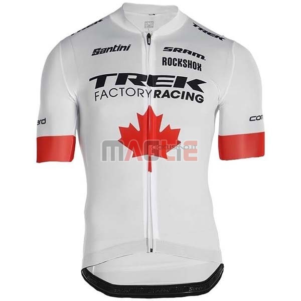 Maglia Trek Factory Racing Campione Canada Manica Corta 2019 Bianco